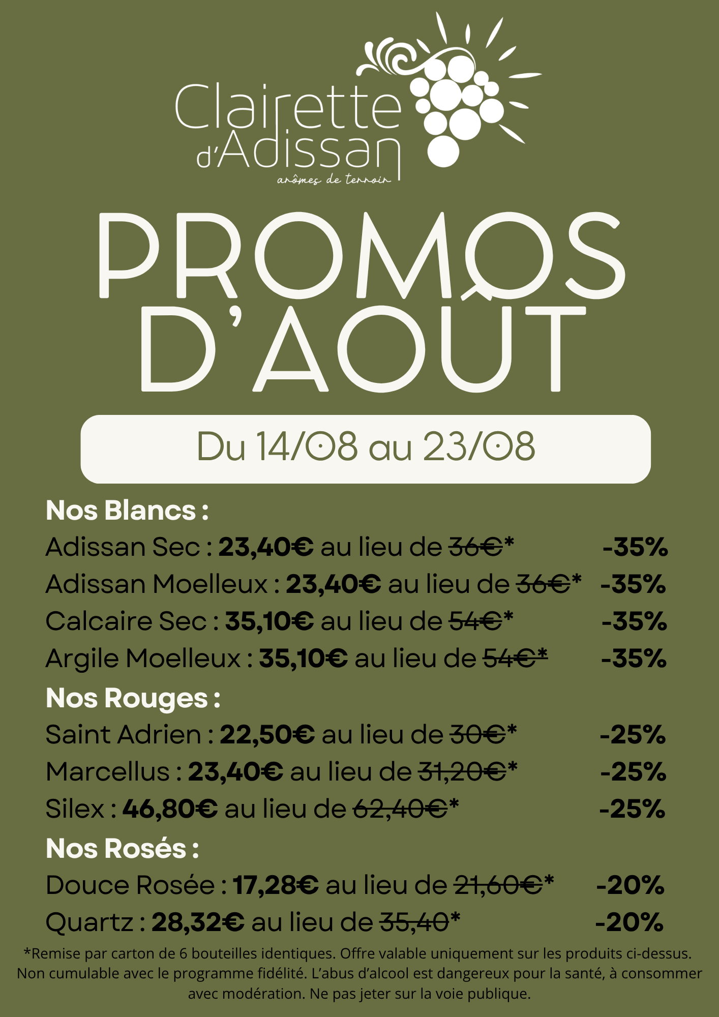 Promotions d’Août jusqu’à -35% de remise !