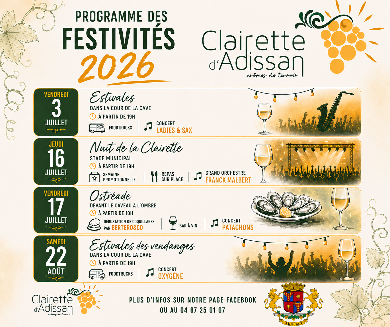Programme des festivités 2026